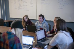 Students working on a group project