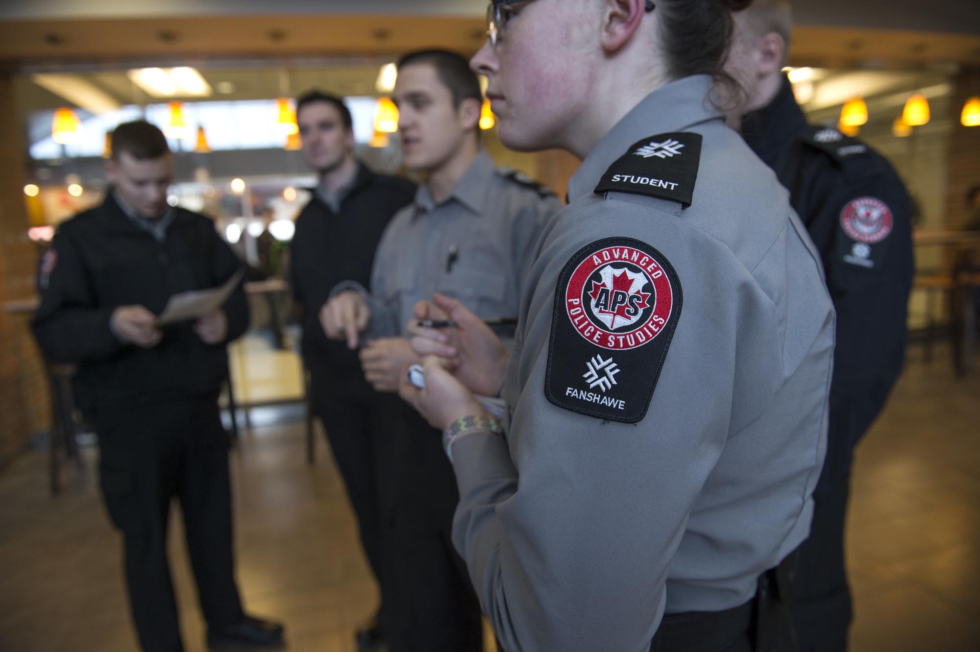 Advanced Police Studies students in mock offences simulation at Fanshawe College