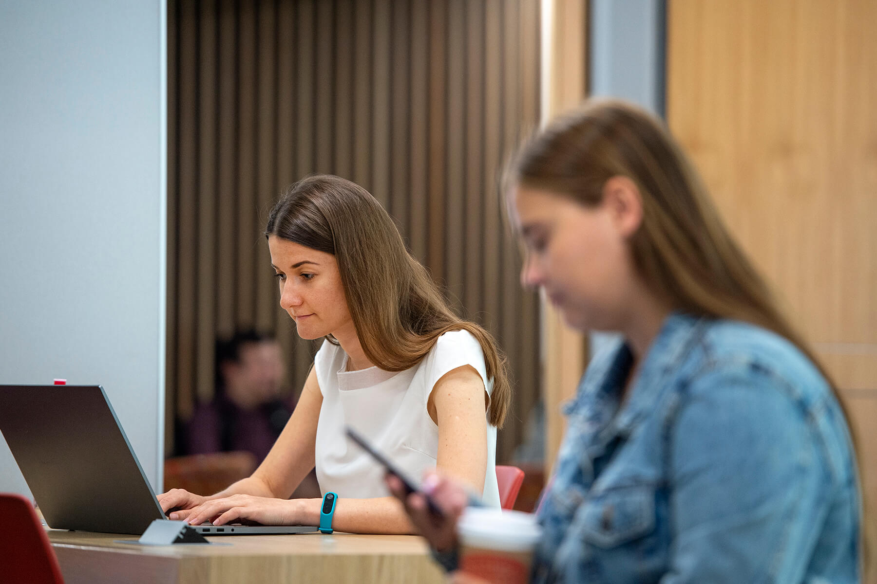 Students working