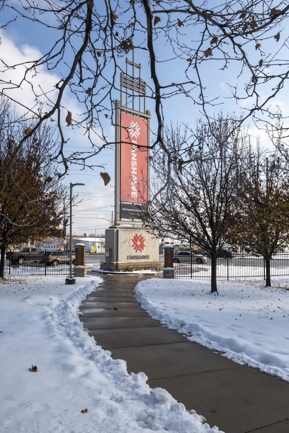 pathway leading toward Fanshawe sign