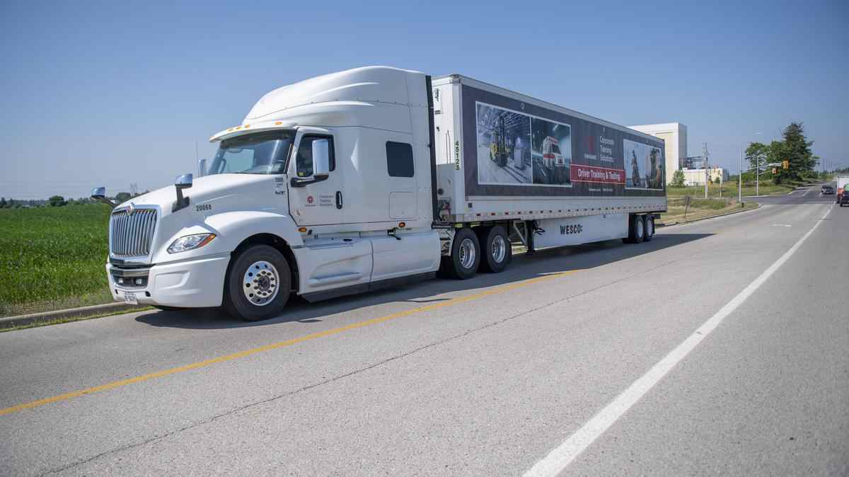 transport truck with trailer