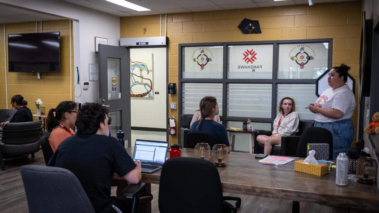 indigenous students meet during orientation