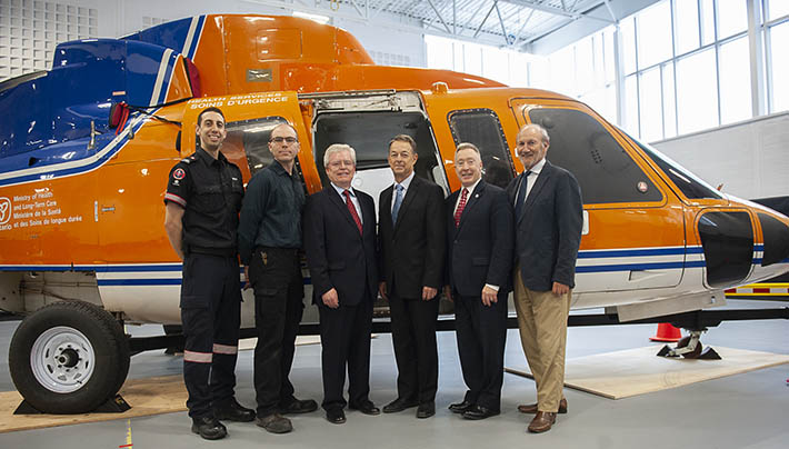 Photo of people in front of Ornge helicopter